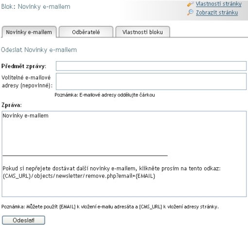 newslettre novinky e-mailem 1